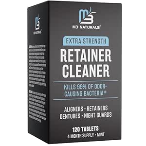 Retainer Cleanser Tablets Invisalign Cleaner, Removes Odors Discoloration Stains and Plaque...