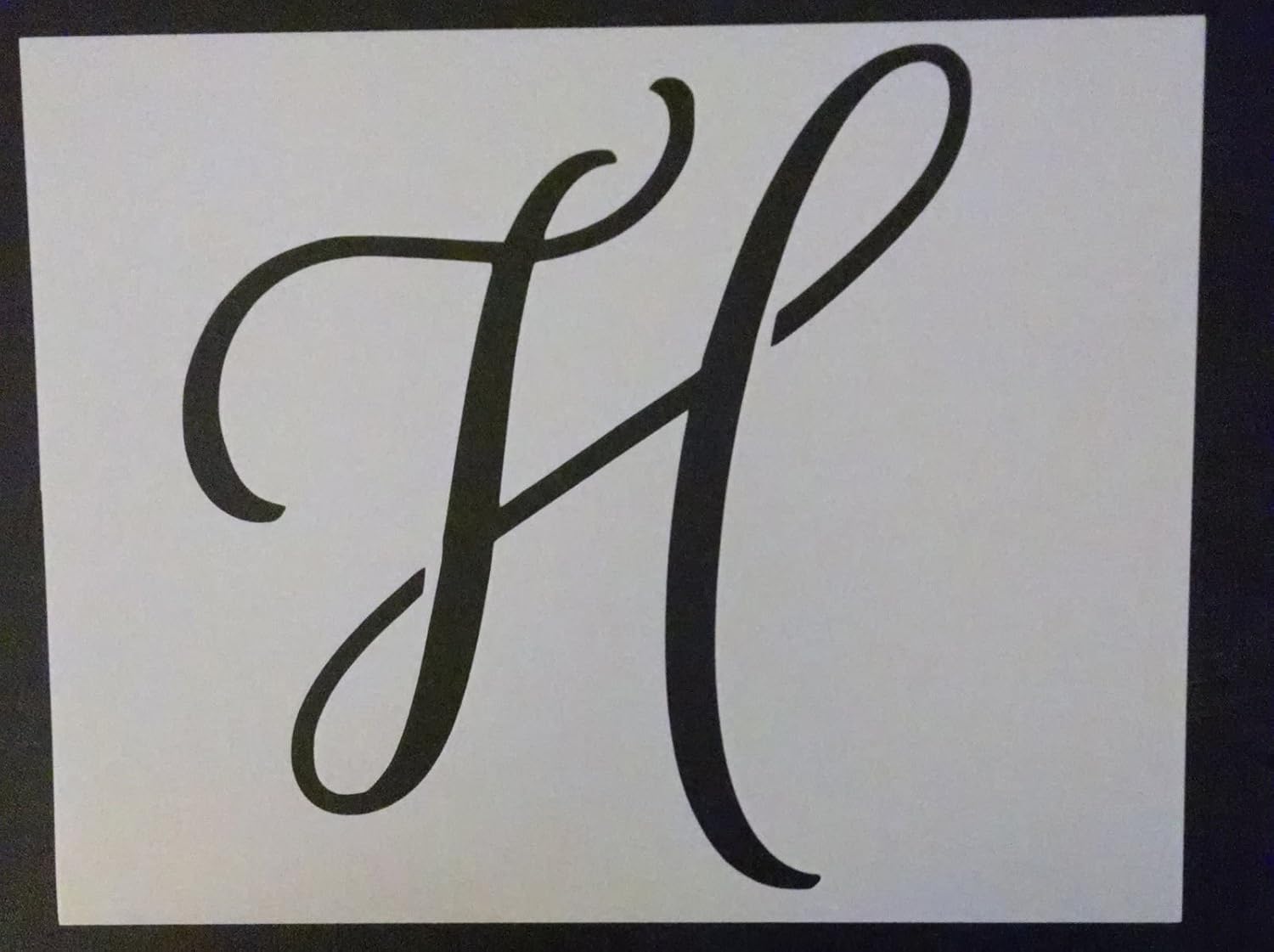 Reusable Sturdy Stencil Large Big Script Cursive Letter H 11" x 8.5" Cut Stencil Sheet (not...