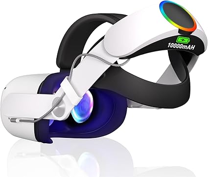 RGB Head Strap with Battery for Meta/Oculus, 10000mAh Battery Pack for Extended 8H of...