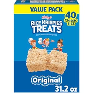 Rice Krispies Treats Crispy Marshmallow Squares, Kids Snacks, Cereal Bars, Original, 31.2oz...