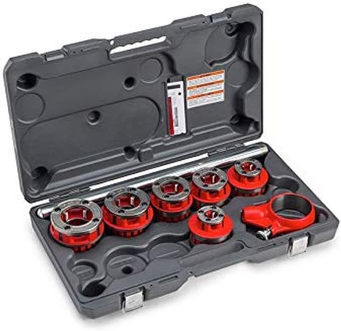 RIDGID 36475 Exposed Ratchet Threader Set, Model 12-R Ratcheting Pipe Threading Set of...