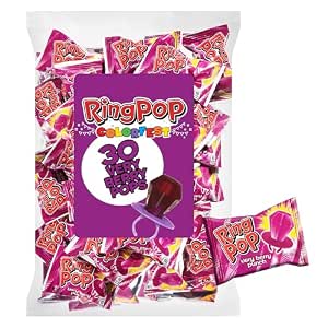 Ring Pop Purple Candy Lollipops, 30Ct Bulk Individually Wrapped in Very Berry Punch Flavor... image
