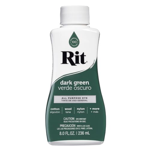 Rit Liquid Fabric Dye, 8-Ounce, Dark Green, 8 Fl Oz (Pack of 1)