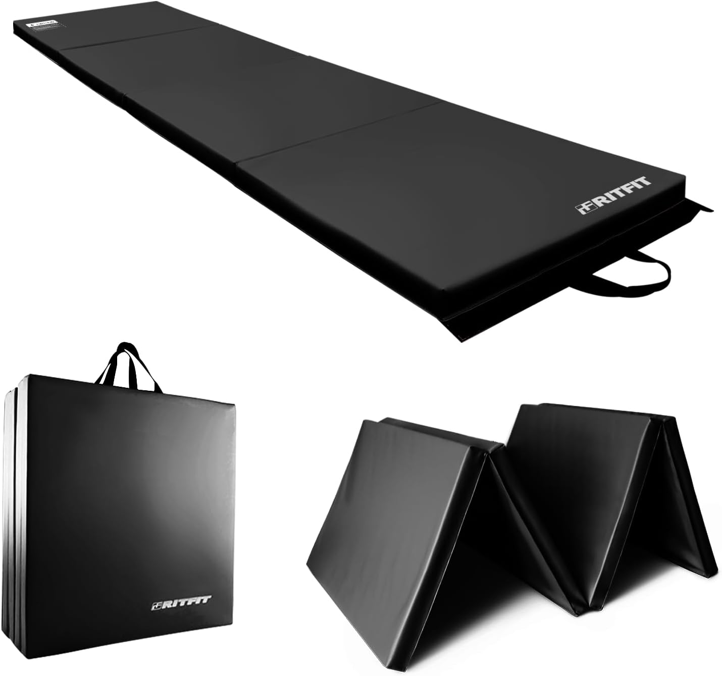 RitFit Upgraded Folding Exercise Mat, 2 Inch Thick Gymnastics Mat...