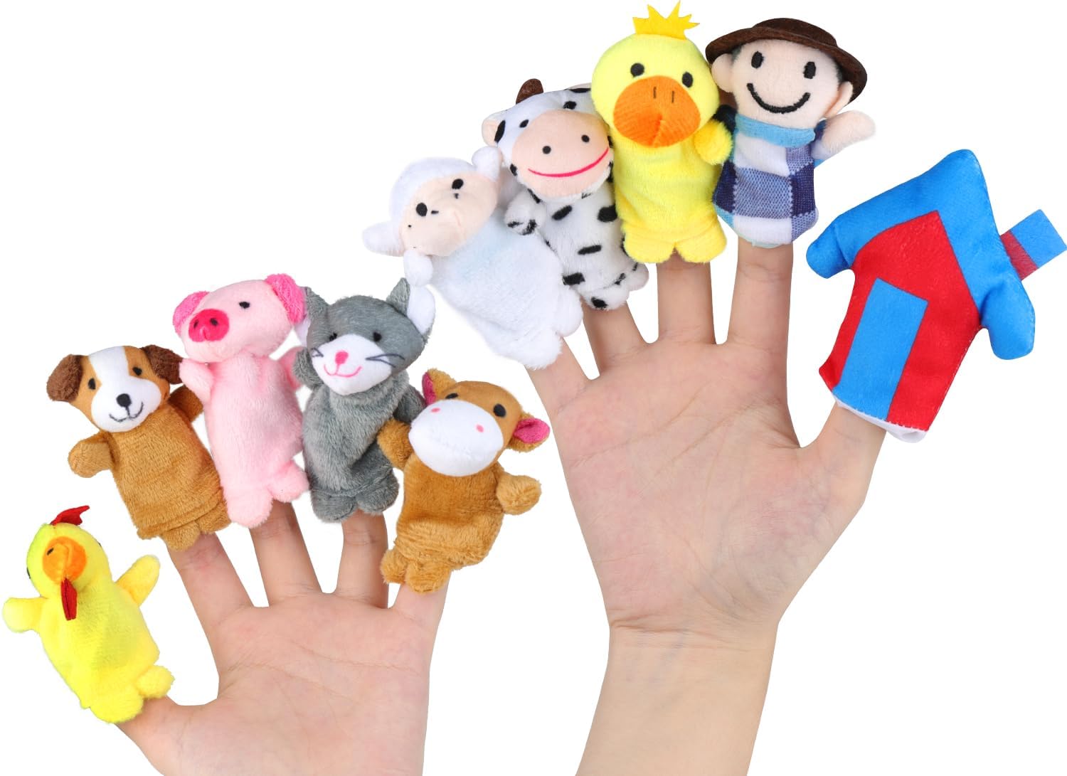 RIY 10Pcs Story Time Finger Puppets - Old Macdonald Had A Farm Educational Puppets Easter...
