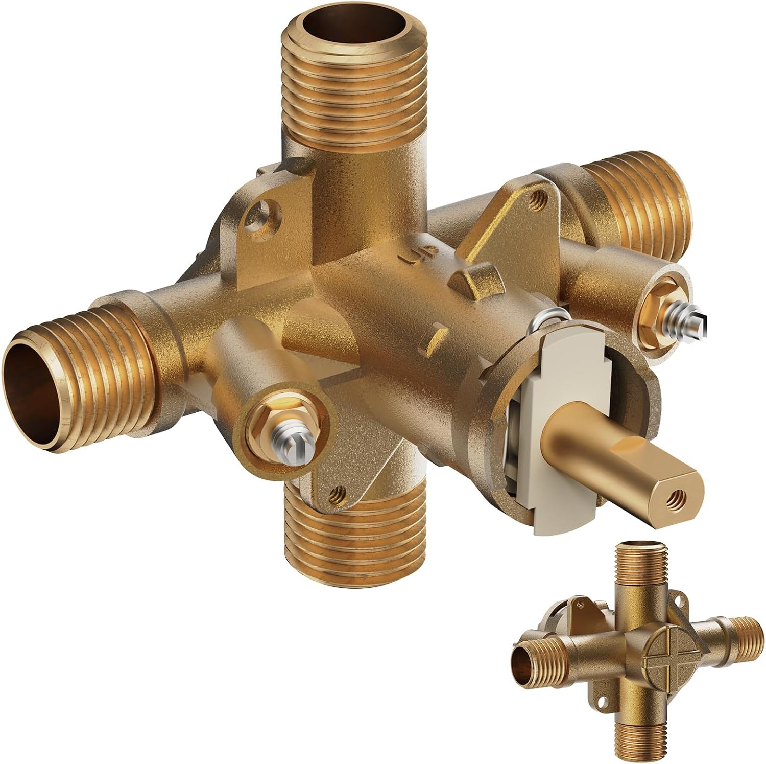 RJDIBAN Shower Valve for Moen 2510 Posi-Temp Rough-In Valve 1-Pack, 4 Port 1/2 Inch...