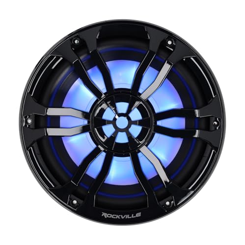 Rockville RM-PREMIUM102 Black Marine Boat 10" Subwoofer 1200W Dual 2 Ohm, Free Air Design...