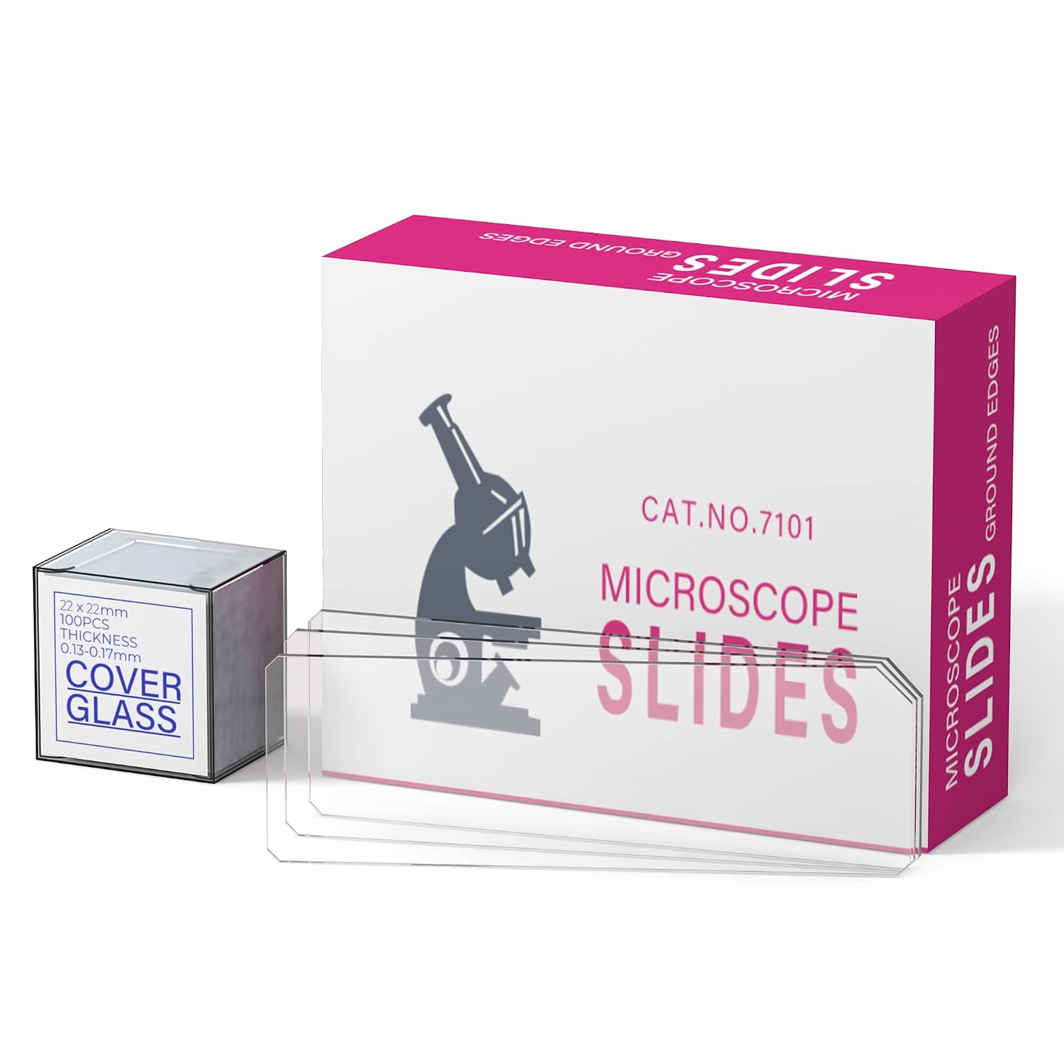 Rounded Edge Microscope Slides Kit, 50 Pcs Pre-Cleaned Blank Microscope Slides and 100 Pcs...
