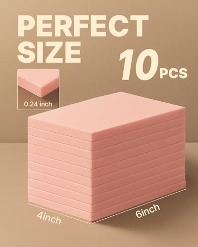 Rubber Linoleum Blocks for Printmaking: 10Pcs 4" x 6" Stamp Carving Kit - Perfect for... image