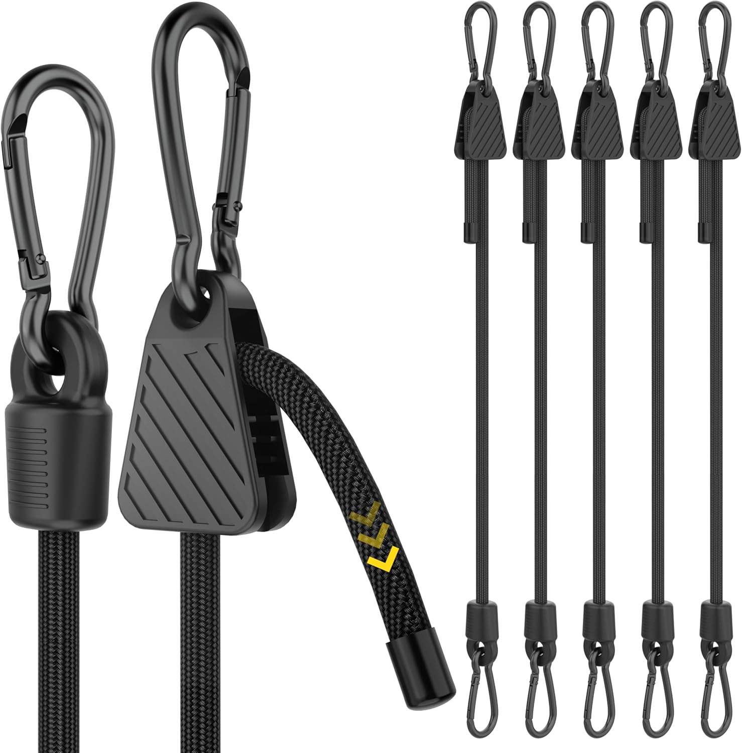 Rugtol Adjustable Bungee Cords with Hooks, 6 Pack Heavy Duty Outdoor Carabiner Bungee Cord...