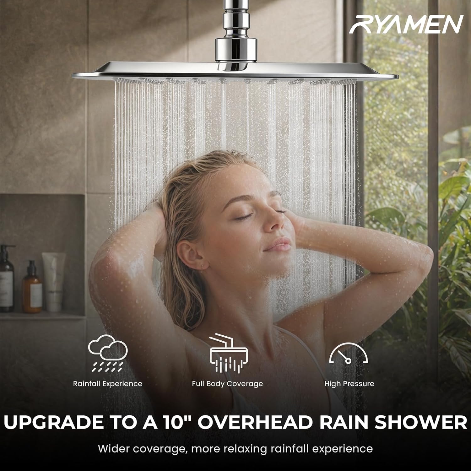 Ryamen Upgraded Dual Shower Heads Combo, 10 inch Filtered Shower Head with Handheld, 3-Way... image