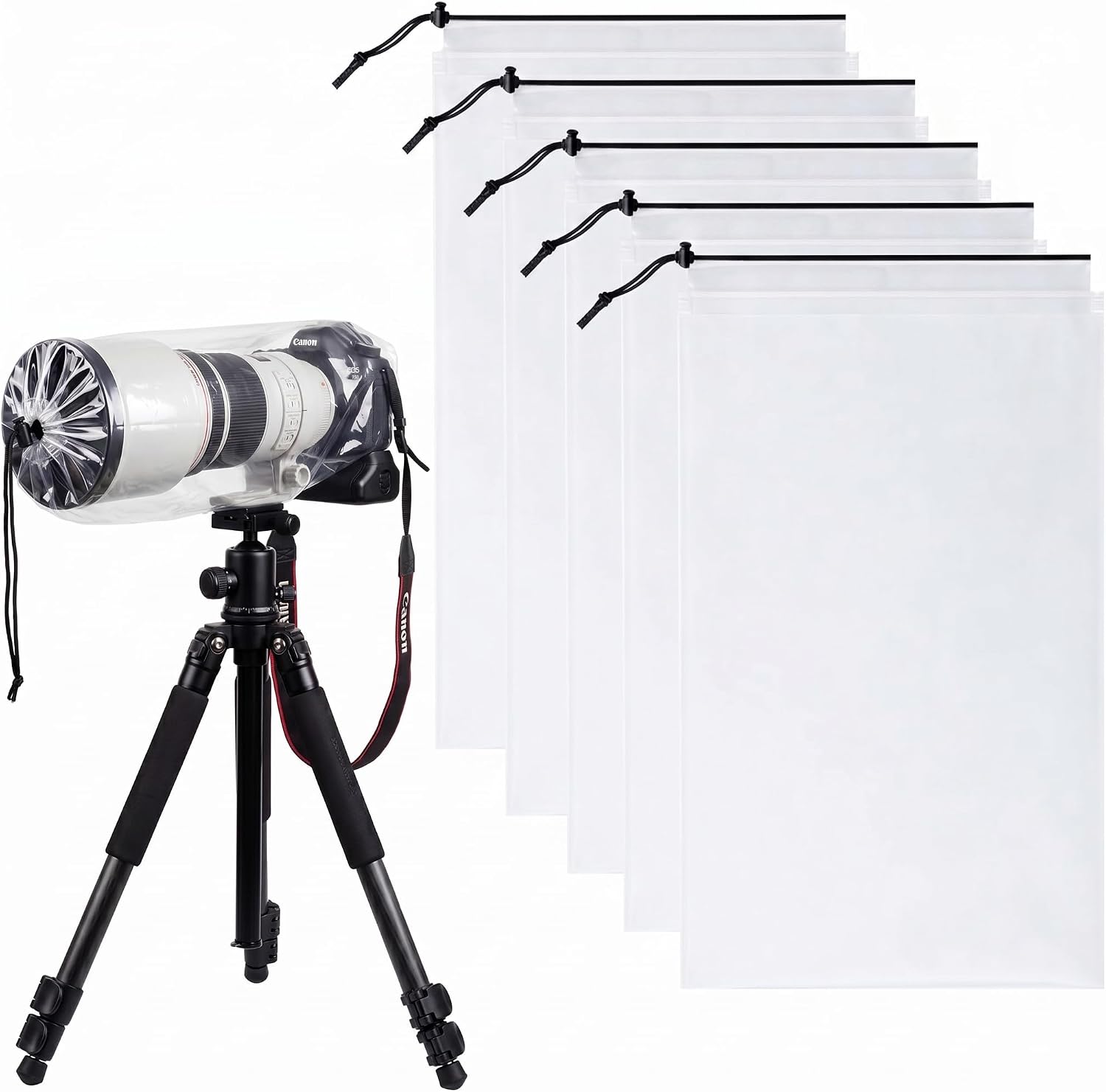 Sabary 10 Pack Clear Camera Rain Covers Waterproof Dustproof PE Lens DSLR Camera Raincoat...
