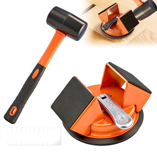 Saker Floor Gap Fixer Tool Kit with Mallet, 10PCS Washable Pads & Gloves, Suction Cup Tool...