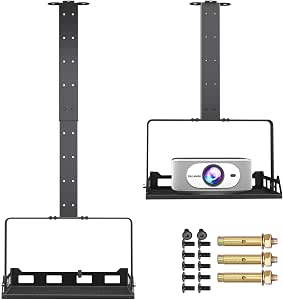 Salange 3-in-1 Projector Mount, Adjustable Height Ceiling/Wall Mount with Tray, Heavy-Duty...