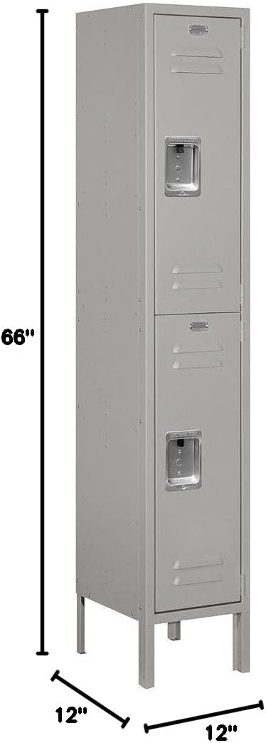 Salsbury Industries 62152GY-U Double Tier 12-Inch Wide 5-Feet High 12-Inch Deep Unassembled...