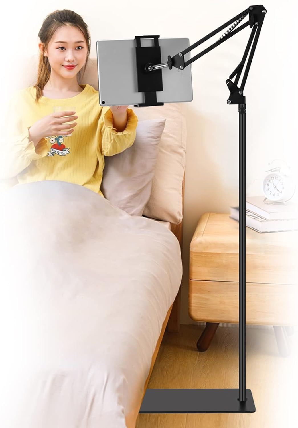 SAMHOUSING Tablet Floor Stand, Adjustable Universal 360-degree Rotatable Metal Tablet...