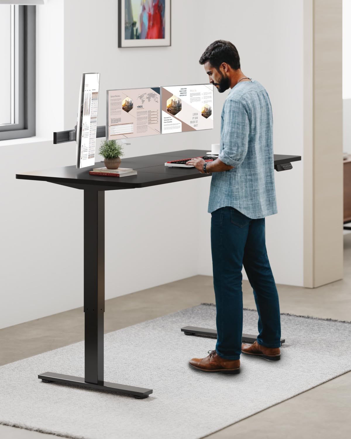 SANODESK Dual Motor Electric Standing Desk 71 x 32 Inches, Height Adjustable Sit Stand Desk... image