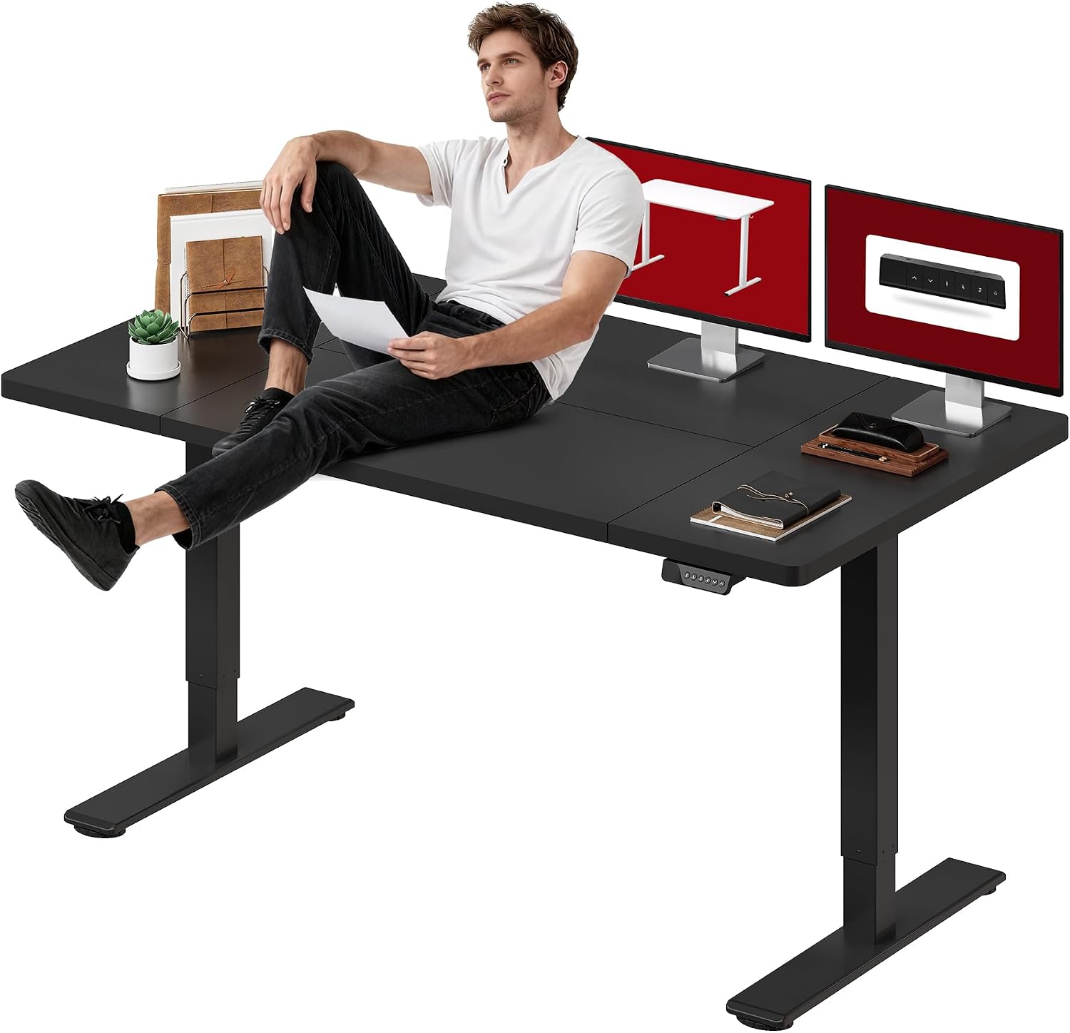 SANODESK Dual Motor Electric Standing Desk 71 x 32 Inches, Height Adjustable Sit Stand Desk...