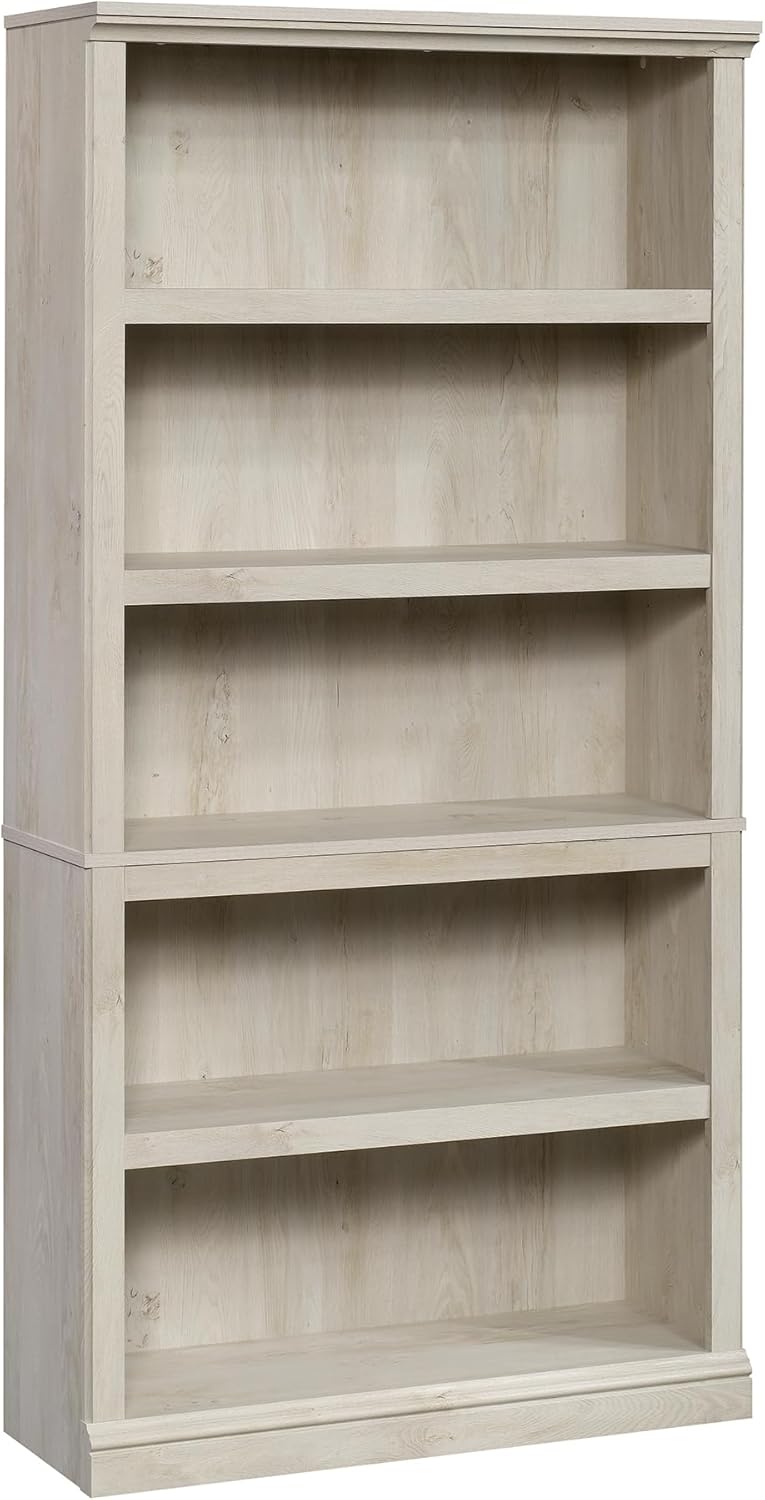 Sauder 5 Tier Book Shelf Wooden Bookcase Multipurpose Bookshelf for Home Office, Living...