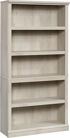 Sauder 5 Tier Book Shelf Wooden Bookcase Multipurpose Bookshelf for Home Office, Living... image