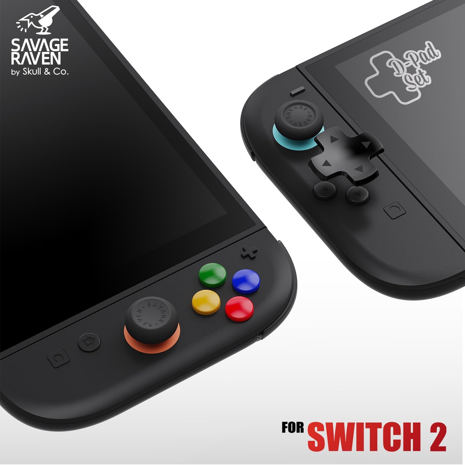 Savage Raven by Skull & Co. D-Pad Button Cap Set for Nintendo Switch 2 Joy-Con - SFC
