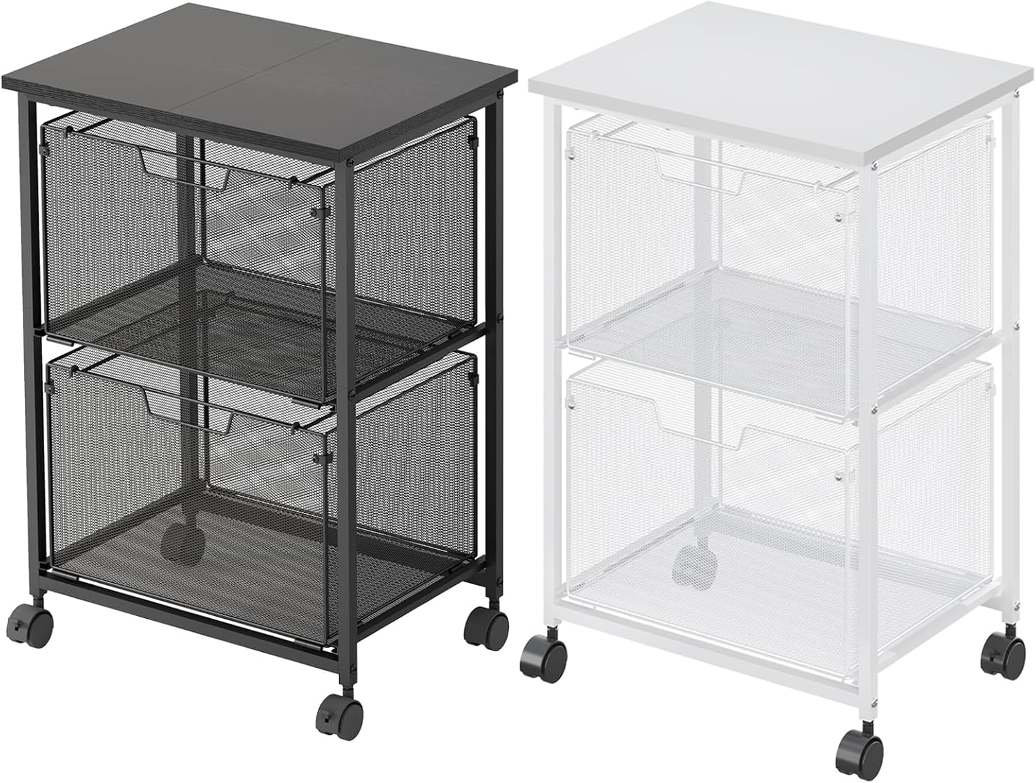 Sbanmao Letter/Legal Rolling File Cart with 2 Storage Drawers, Under Desk Storage, Vertical...