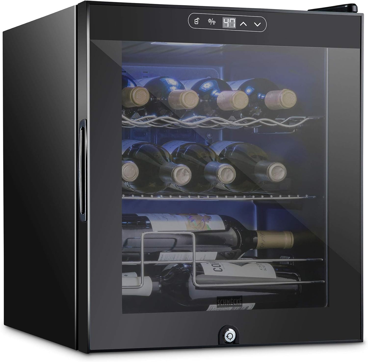 Schmecke 12 Bottle Compressor Wine Cooler Refrigerator w/Lock | Large Freestanding Wine...