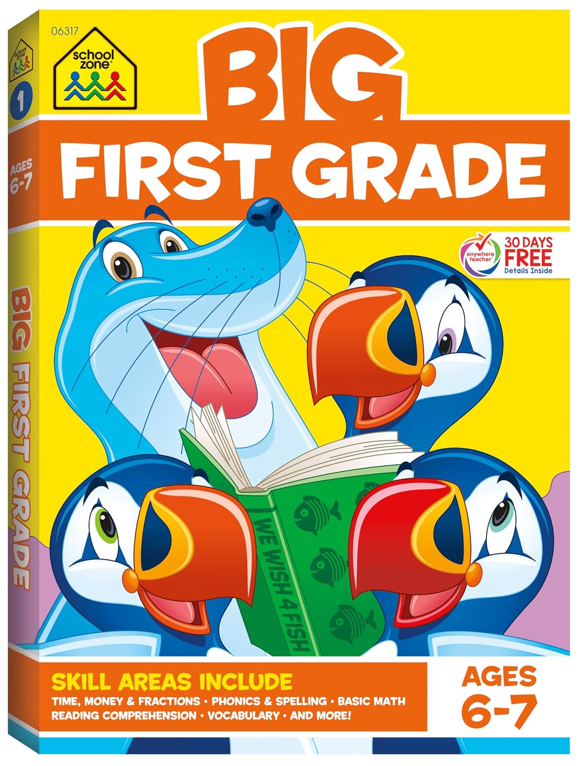 School Zone Big First Grade Workbook: 320 Pages, 1st Grade, Reading Comprehension, Phonics...