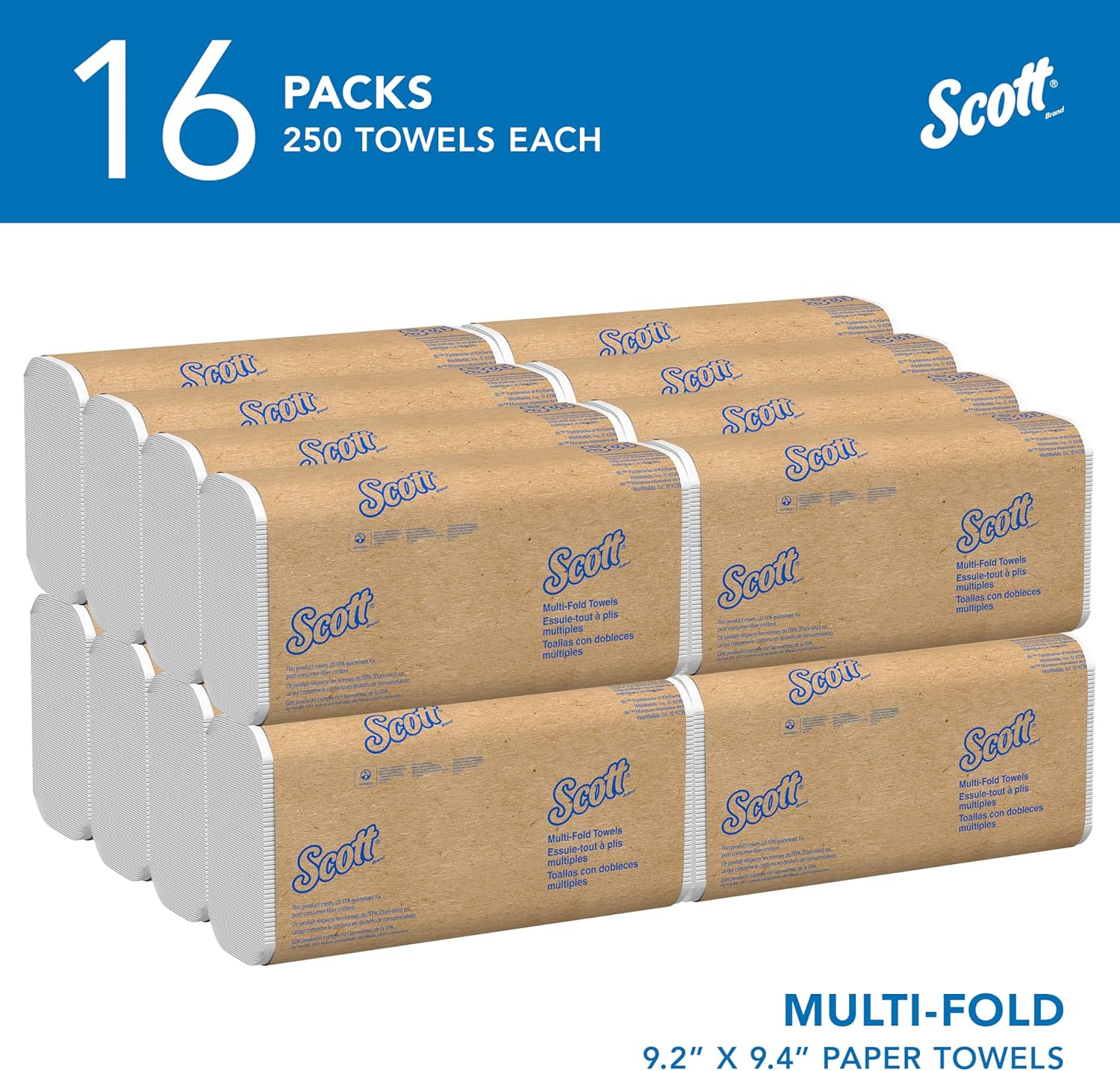 Scott® Professional Universal Multifold Paper Towels, Bulk (01840), Absorbency Pockets... image