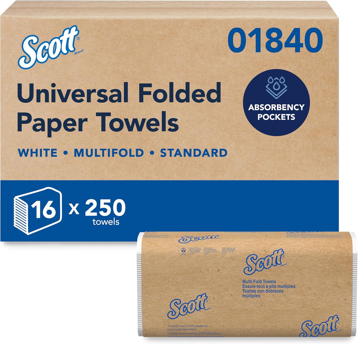 Scott® Professional Universal Multifold Paper Towels, Bulk (01840), Absorbency Pockets...