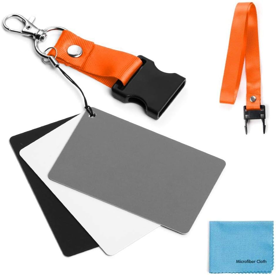 Sedremm Grey Card White Balance Card 3 in 1 Digital Color Correction Set 18% Exposure...