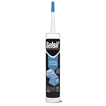 SELSIL Ultra Crystal Clear Mounting Adhesive & Sealant - Indoor & Outdoor Construction...