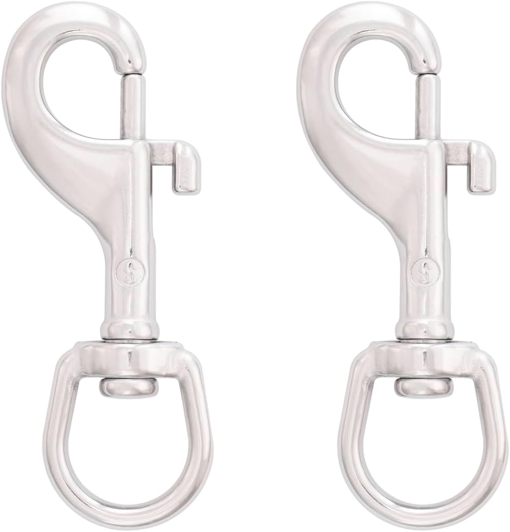 SHONAN 2.75 Inch Swivel Eye Snap Hook, 2 Pack Marine Grade Scuba Bolt Snap, Single Ended...