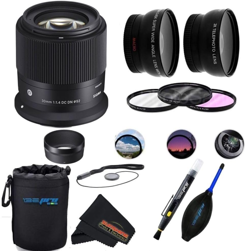Sigma 30mm f/1.4 DC DN Contemporary Lens (Canon RF Mount)... (Essential Bundle)