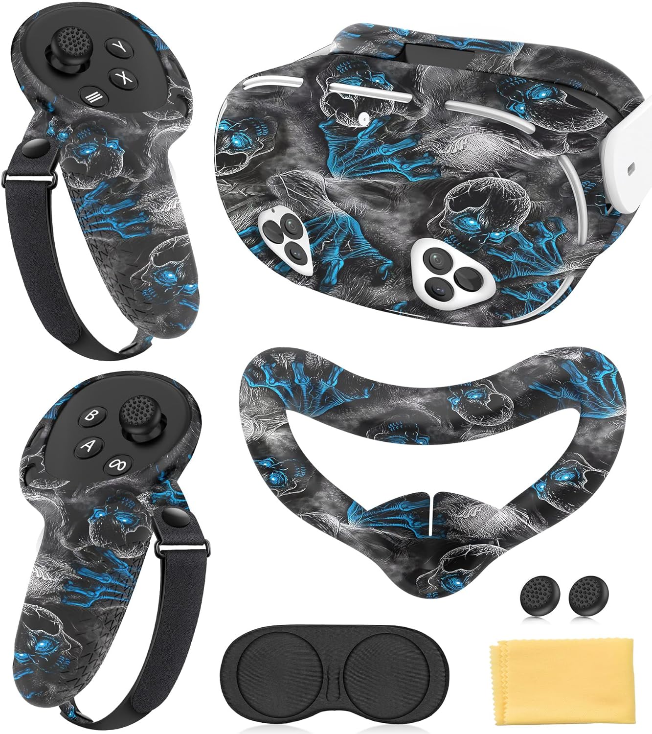 Silicone Cover Set Compatible with Meta/Quest 3S Accessories, Controller Grips, VR Protector... image