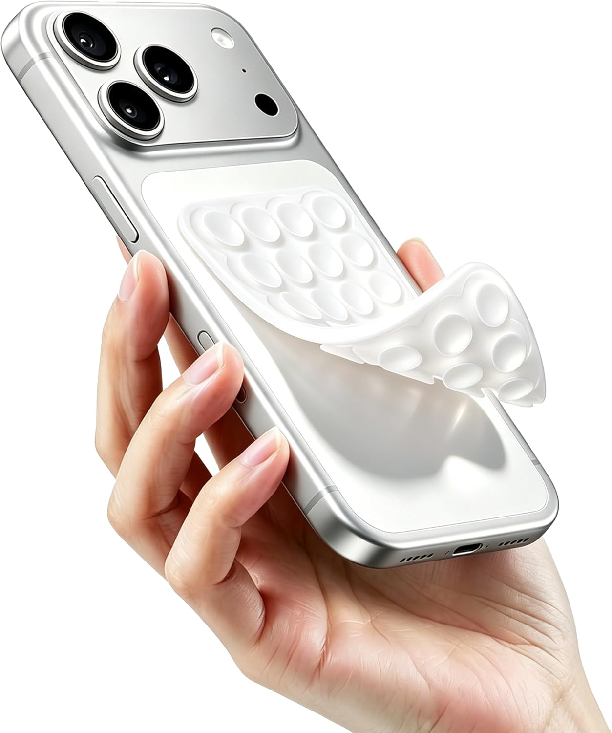 Silicone Double-Sided Suction Cup Phone Case Detachable Mount, Fidget Sticky Phone Grip...