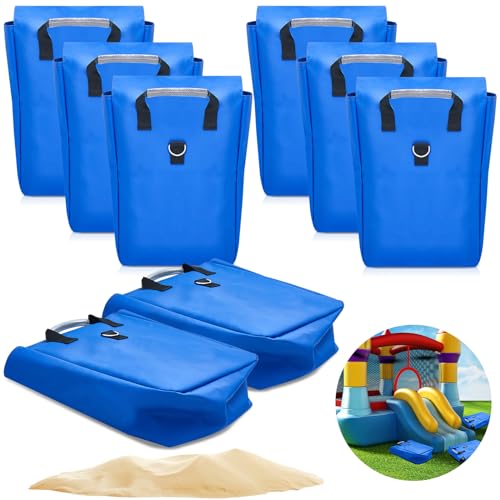 Simgoing 8 Pcs Vinyl Sand Bags for Bounce House, Bounce House Accessories Sandbag for...