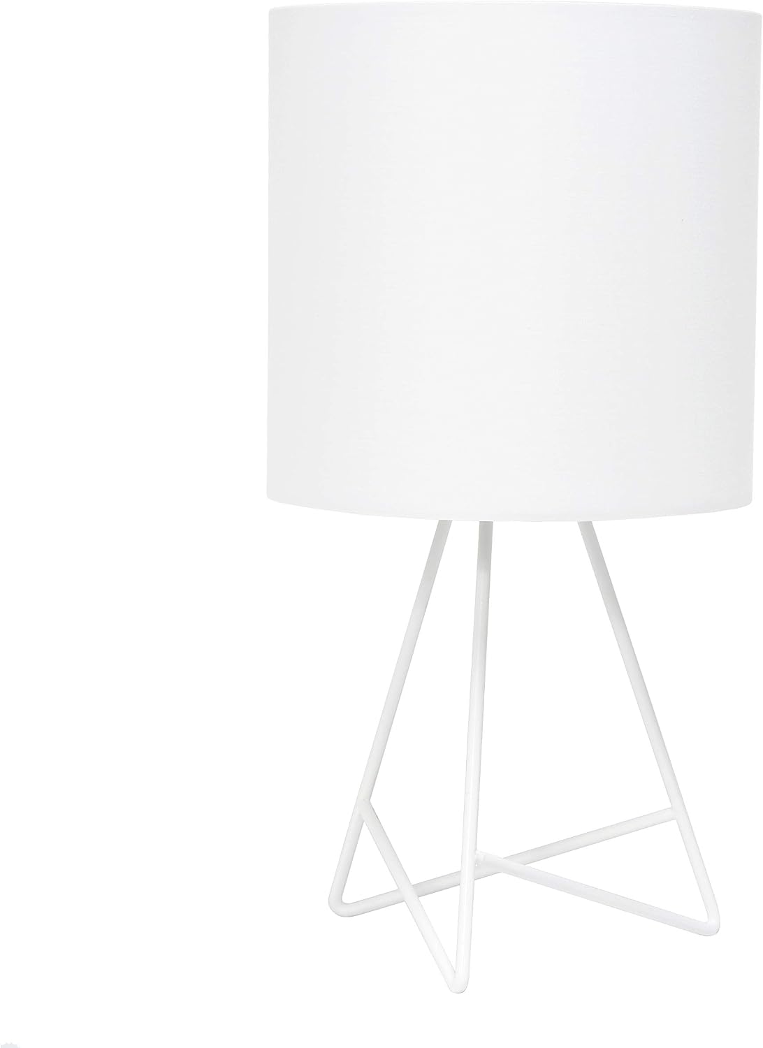 Simple Designs LT2066-WOW 14" Down to the Wire Metal Table Lamp with Fabric Shade, White...