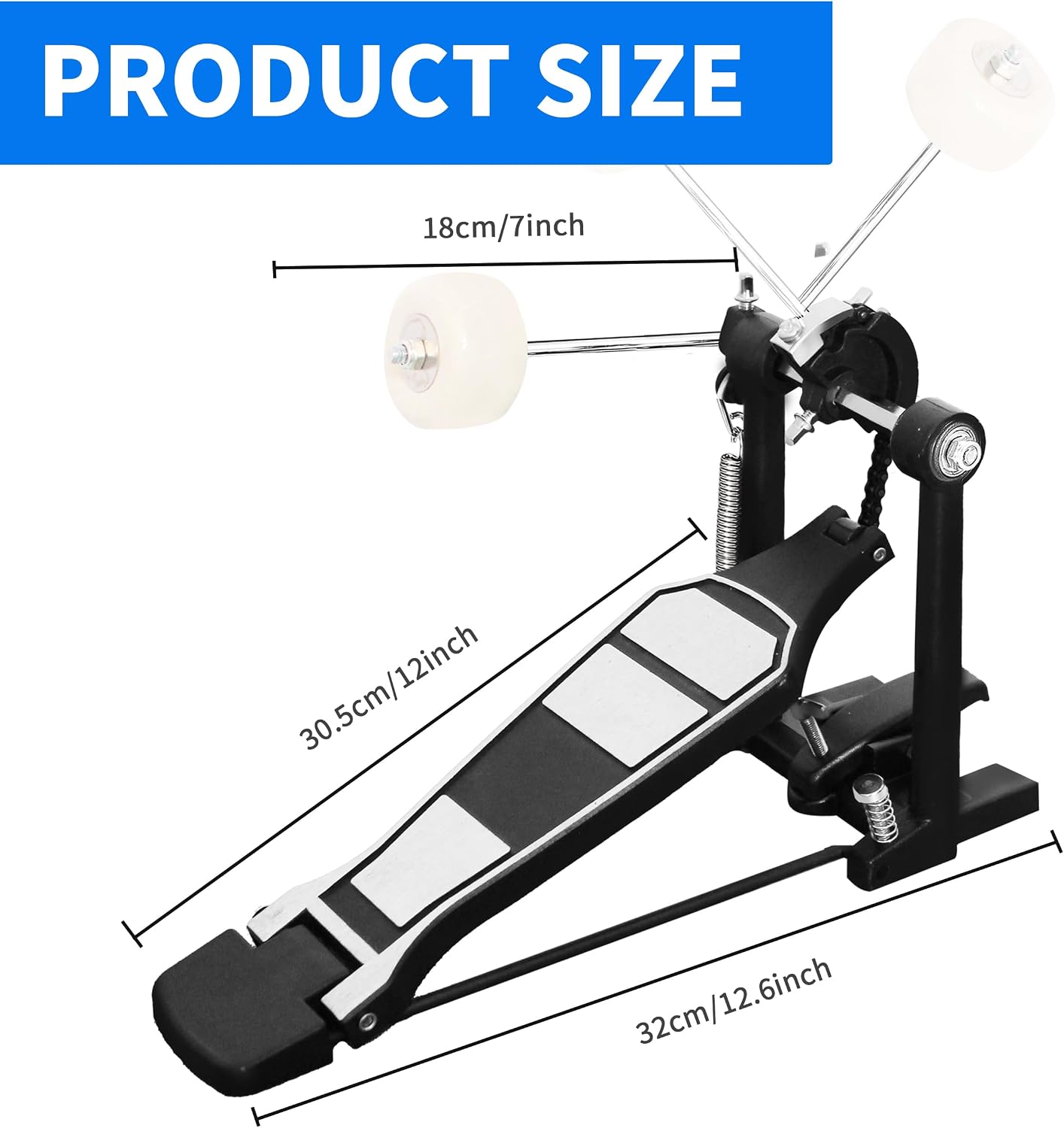 Single Bass Drum Pedal, Kick Drum Pedal for Drum Set Instrument, Single-Chain Drum Foot... image