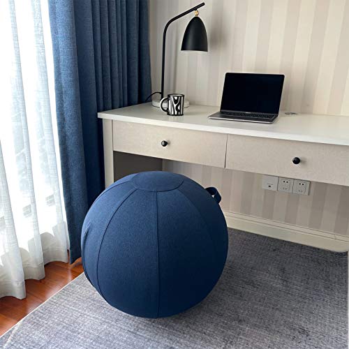 Sitting Ball Chair for Office and Home, Pilates Exercise Yoga Ball with Cover for Balance... image