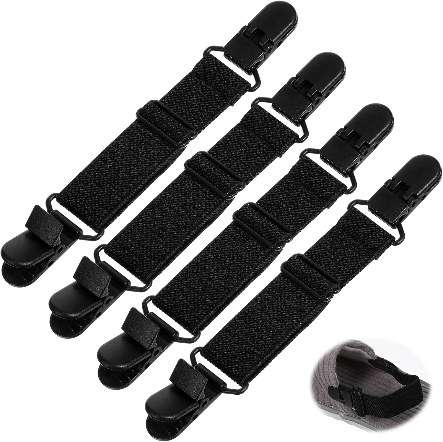 Skrfren 4 Pcs Adjustable Boot Straps for Cowboy Boots, Boot Straps with Sturdy Clips for Men...