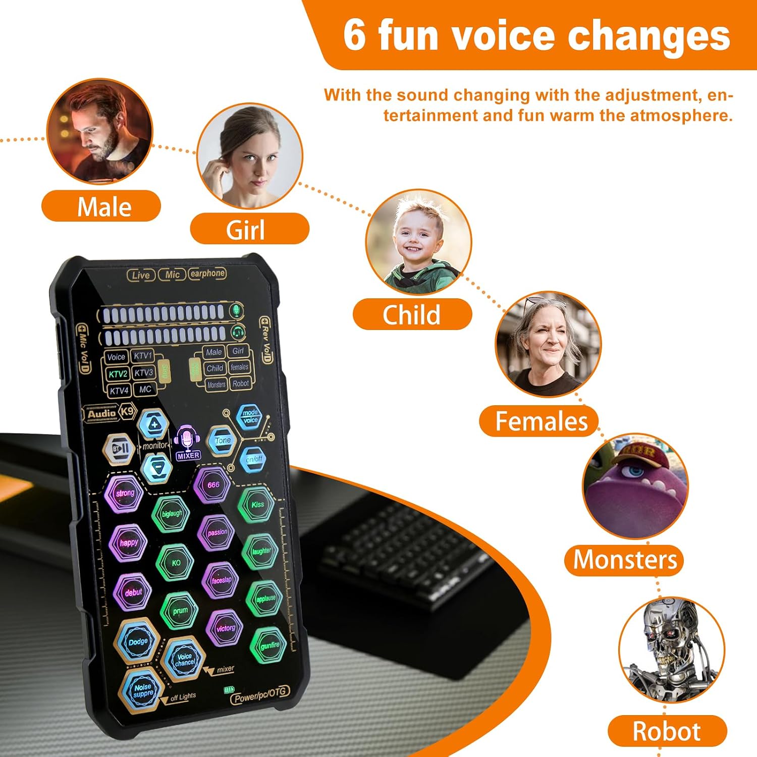 Small Handheld Sound Card Set for Podacsting, Broadcasting, Living, Singing, Recording... image