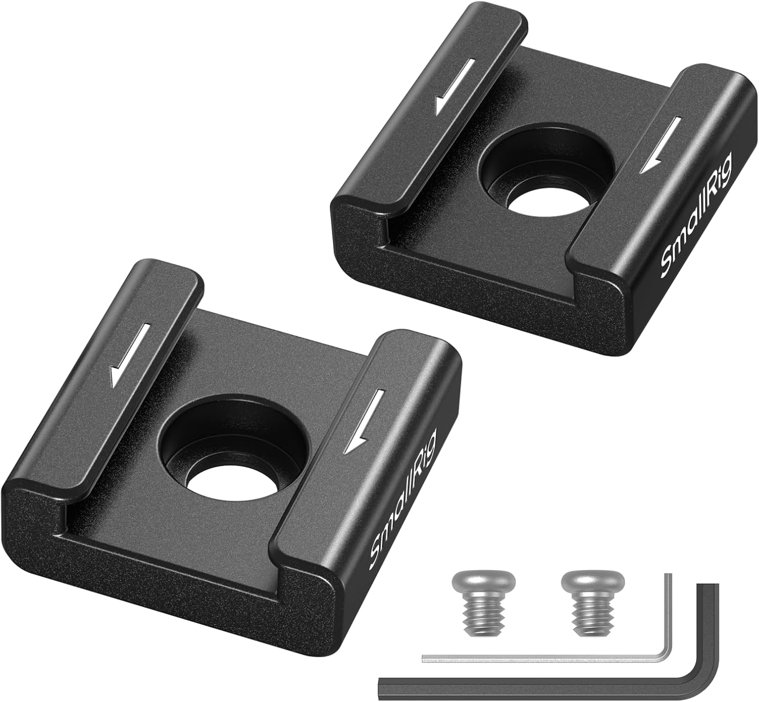 SmallRig Anti-Twist Cold Shoe Mount Adapter (2pcs) with 1/4"-20 Screws, for Flash LED Light...