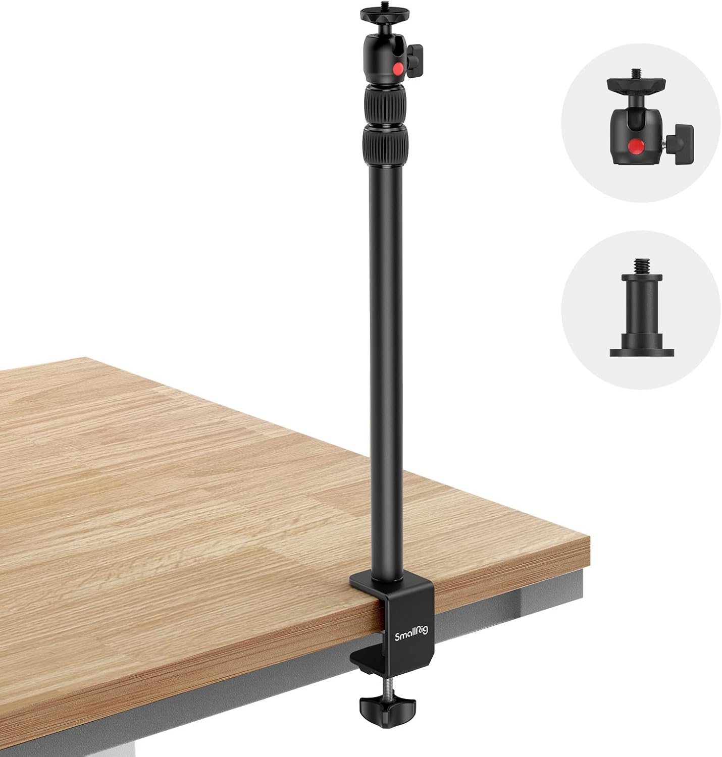 SmallRig Camera Desk Mount Table Stand, Adjustable Light Stand 15"-35", Tabletop C Clamp for...