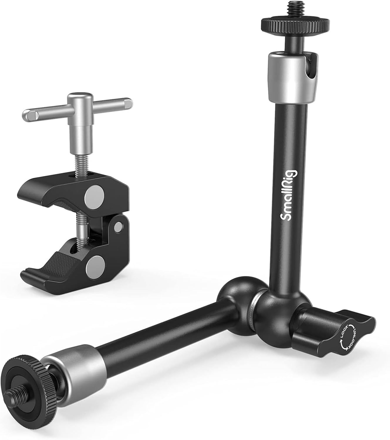 SMALLRIG Clamp w/ 1/4" and 3/8" Thread and 9.8 Inches Adjustable Friction Power Articulating...
