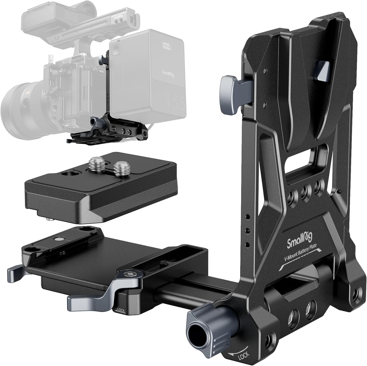 SmallRig Foldable V Mount Battery Plate, Tool-Free, All-in One Mounting Solution for...