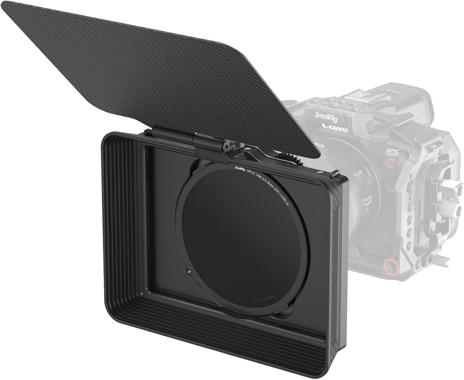 SmallRig Matte Box with Adjustable Clamp from 67mm - 82mm, with Lens Hood, Top Flag, CPL 1 &...