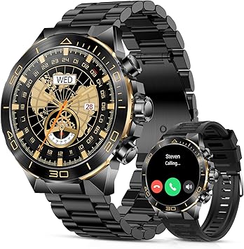 Smart Watch for Men Answer/Make Call for Android iPhone, 1.43" AMOLED HD Screen Mens Luxury...