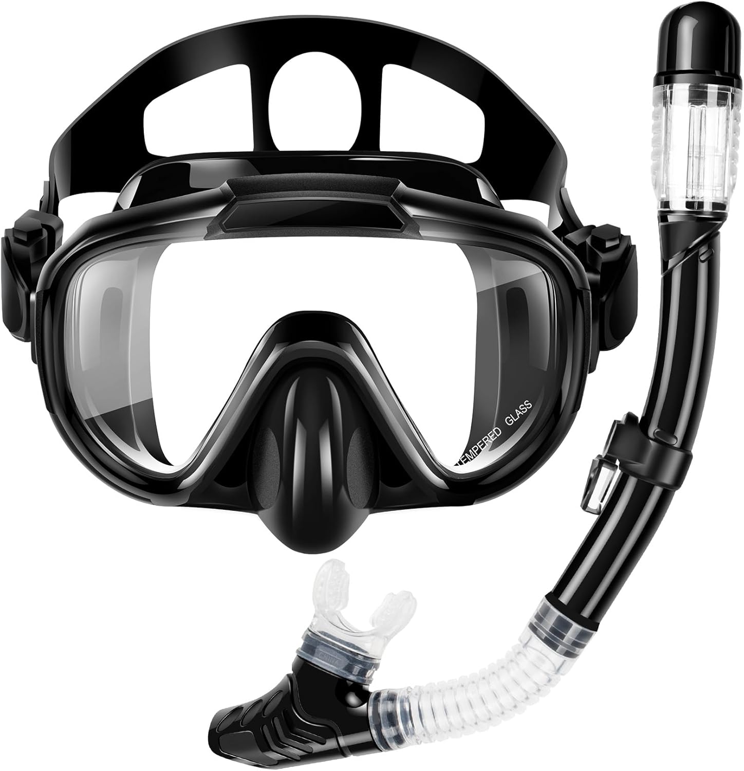 Snorkeling Gear for Adults, Dry Top Snorkel Set with Panoramic Anti-Leak and Anti-Fog...