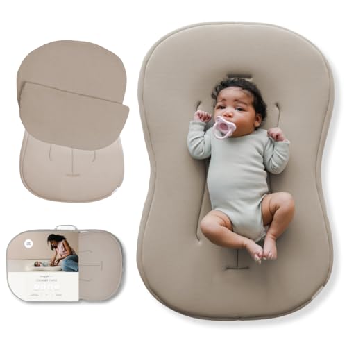snuggle me® Baby Lounger Curve (0-6 Months) - Premium Organic Cotton with Foam Core...